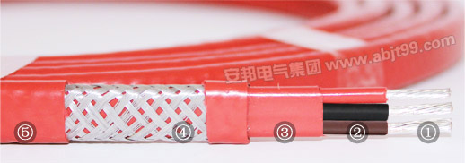 三芯串聯(lián)式恒功率電伴熱帶結(jié)構(gòu)圖